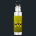 Yellow dark ombre geometric mesh pattern Monogram 710 Ml Water Bottle<br><div class="desc">Monogram Personalise with your custom initial and name. Yellow gold ombre gradient geometric mesh pattern. 
Triangle geometric mesh with light dark yellow gold black ombre gradient. 
pattern,  ombre,  mesh,  triangles,  geometry,  geometric, gradient,  cool,  
triangle,   bright,  pattern,  digital,  yellow,  gold,  black</div>