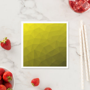 Yellow dark ombre gradient geometric mesh pattern napkin
