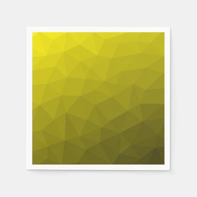 Yellow dark ombre gradient geometric mesh pattern napkin (Front)