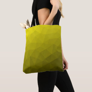 Yellow dark ombre gradient geometric mesh pattern tote bag
