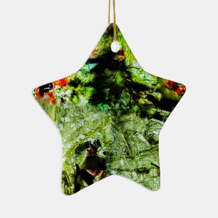 Yellow dark Ornament star,Unique sunny abstract