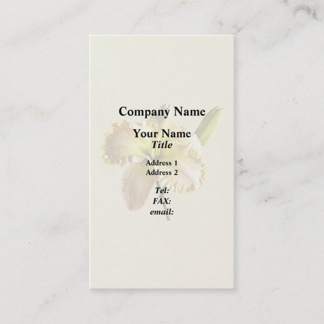 Yellow Day Lily Business Card (Front)