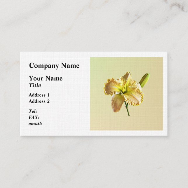 Yellow Day Lily Business Card (Front)