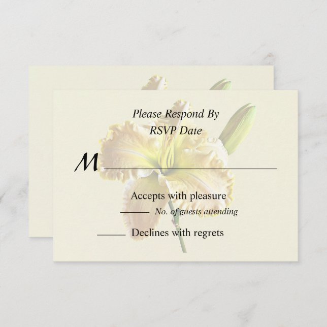 Yellow Day Lily RSVP Card (Front/Back)