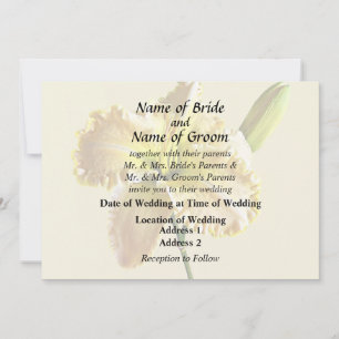 Yellow Day Lily Wedding Supplies Invitation