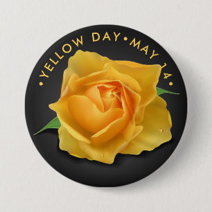 Yellow Day Rose Day 7.5 Cm Round Badge