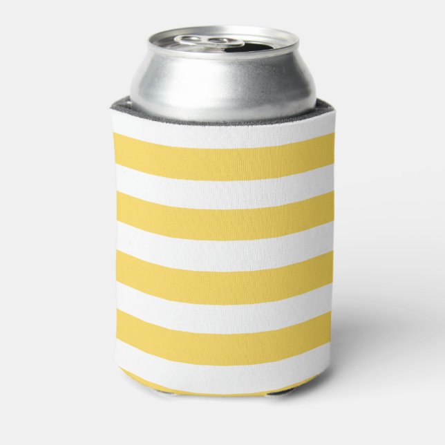 Yellow Deckchair Stripes Can Cooler (Can Back)