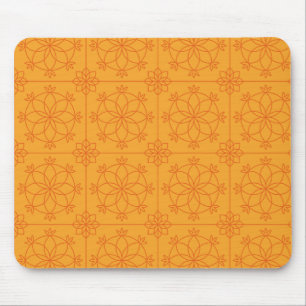 Yellow Decorative mandala art geometric Pattern Mouse Mat