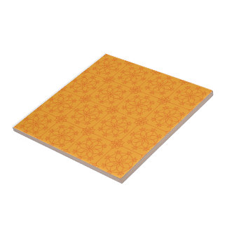 Yellow Decorative mandala art geometric Pattern Tile