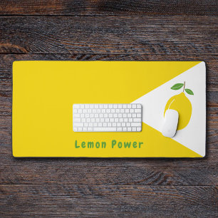 Yellow Desk Mat with Lemon