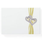 Yellow Diamond Hearts Wedding Guestbook