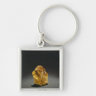 Yellow diamond in the rough key ring