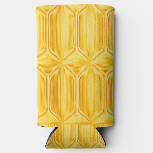 Yellow diamond pattern can cooler (Front)