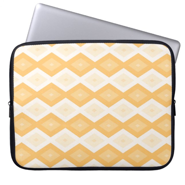 Yellow diamond pattern laptop sleeve (Front)