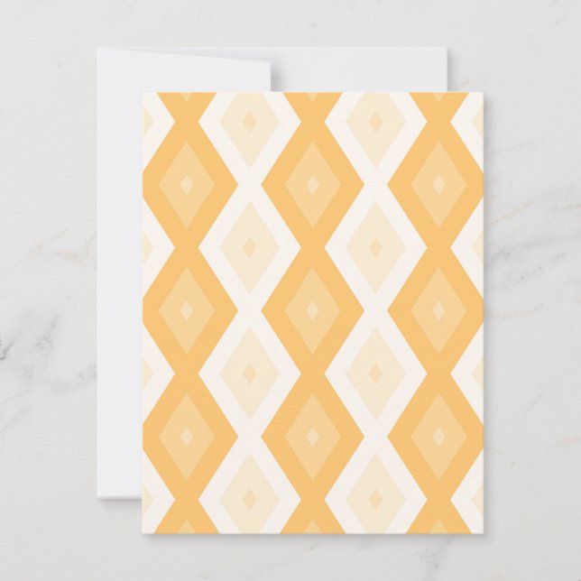 Yellow diamond pattern RSVP card (Front)