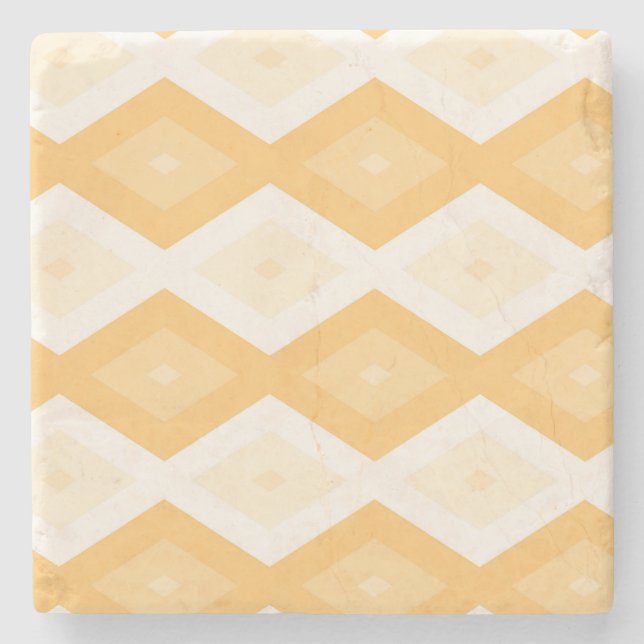 Yellow diamond pattern stone coaster (Front)