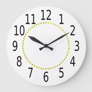 yellow diamonds black numbers large clock