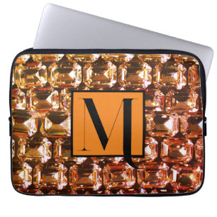 Yellow diamonds, orange diamonds , gemstone laptop sleeve