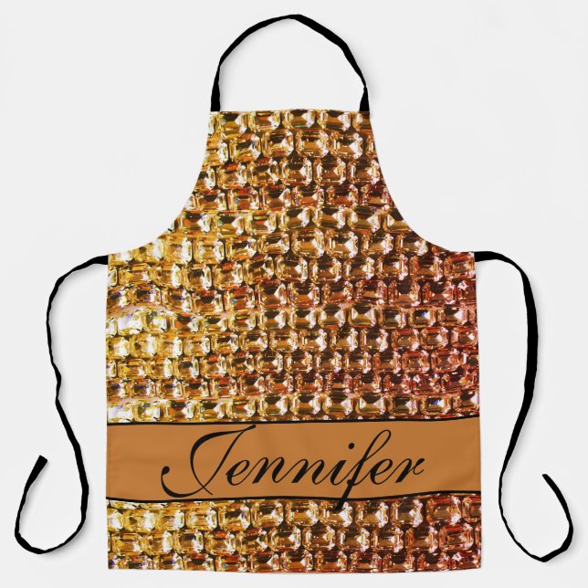 Yellow diamonds,  orange diamonds , gemstones apron (Front)