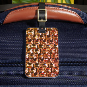 Yellow diamonds,  orange diamonds , gemstones luggage tag