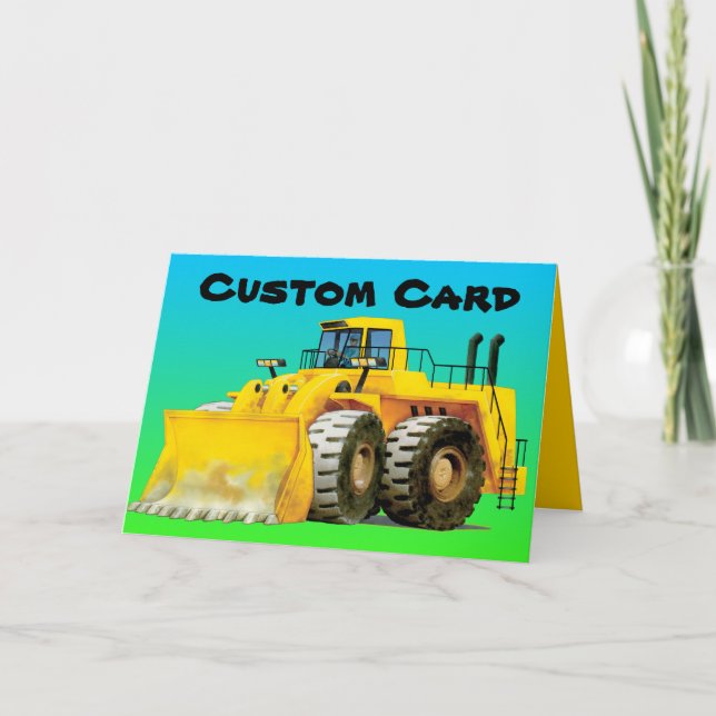Yellow Digger Custom Greeting Card (Front)