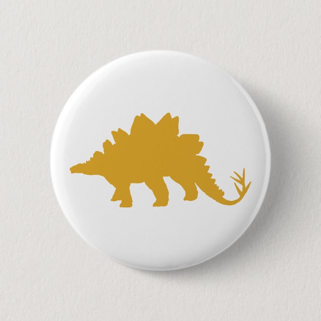 Yellow Dinosaur 6 Cm Round Badge (Front)