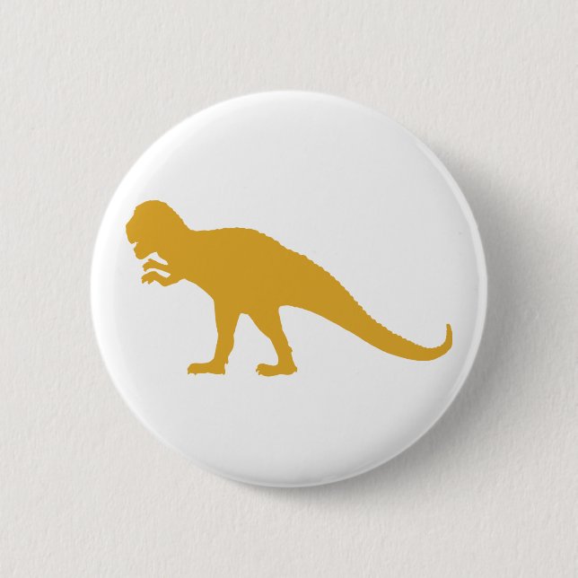 Yellow Dinosaur 6 Cm Round Badge (Front)