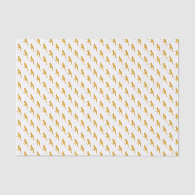 Yellow Dinosaur Pattern Tissue Paper (Front)