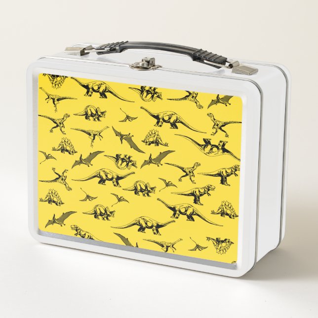 Yellow Dinosaurs Lunch Box (Front)