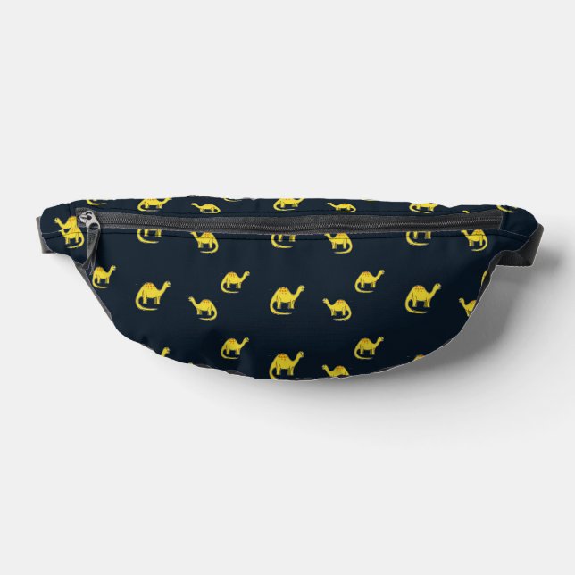 Yellow dinosaurs on blue bum bags (Lay Down)