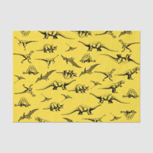 Yellow Dinosaurs Tissue Paper