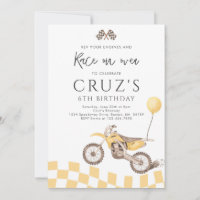 Yellow Dirt Bike Motocross Racing Birthday Party