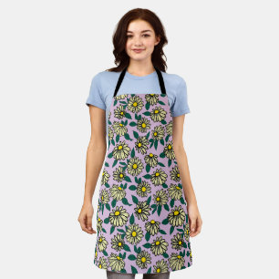 Yellow Ditsy Floral Pattern Apron