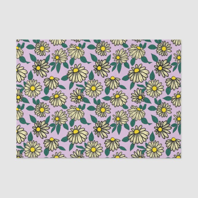 Yellow Ditsy Floral Pattern Tissue Paper (Front)