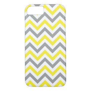 Yellow, Dk Grey Wht Large Chevron ZigZag Pattern iPhone 8/7 Case