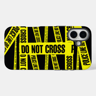 Yellow Do Not Cross Crime Scene Tape Danger Areas iPhone 16 Plus Case
