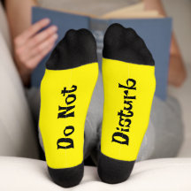 Yellow Do Not Disturb Socks