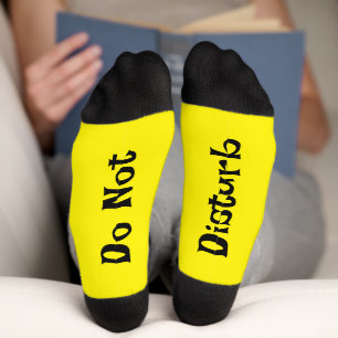 Yellow Do Not Disturb Socks