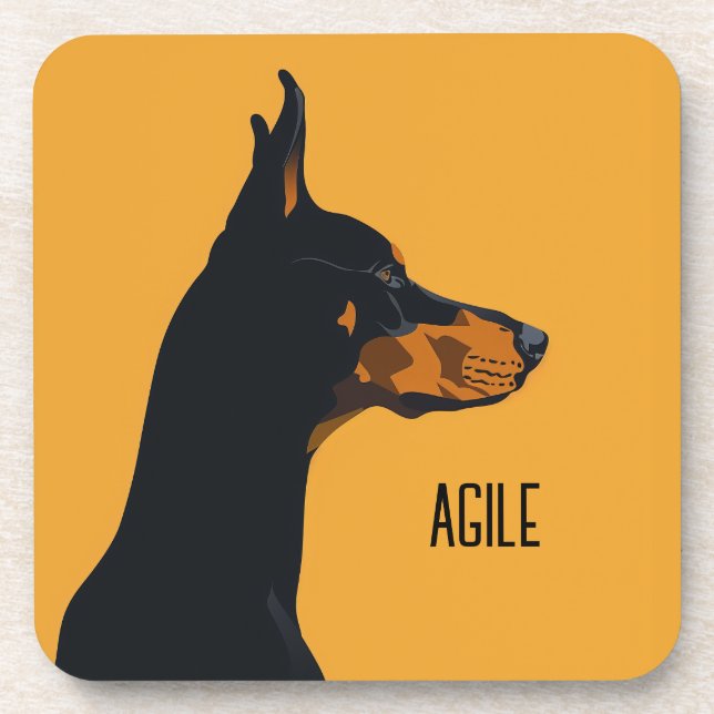 Yellow Doberman Coaster (Front)