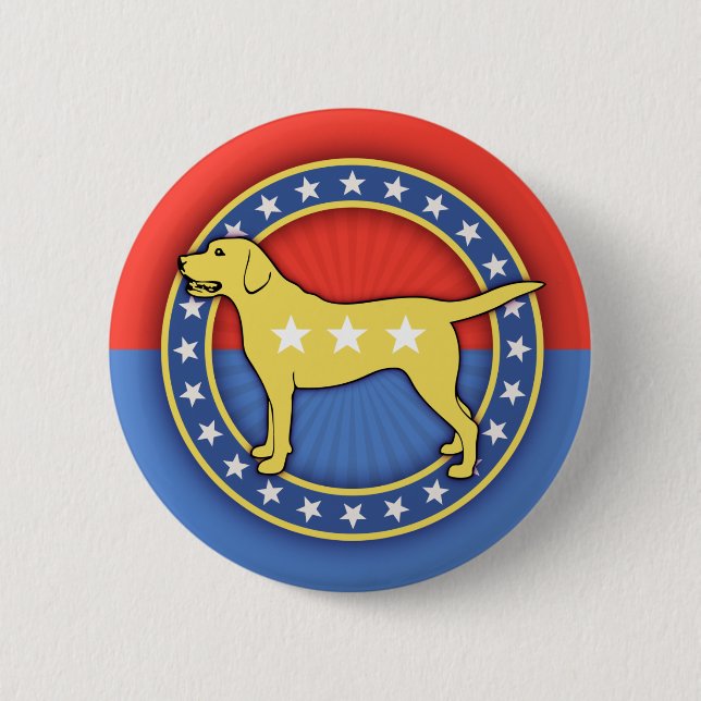 Yellow Dog 6 Cm Round Badge (Front)