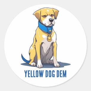 Yellow Dog Democrat Politics USA President 2024 Classic Round Sticker