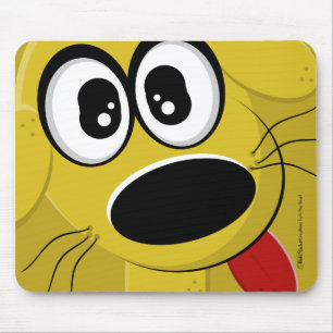 Yellow Dog Face Mouse Mat