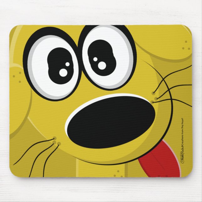 Yellow Dog Face Mouse Mat (Front)