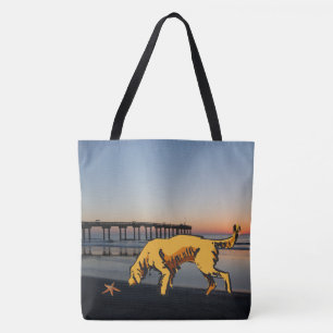 Yellow Dog Gift Bag Tote or Reusable Grocery