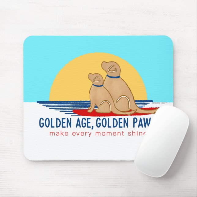 Yellow Dog Golden Age, Golden Paws  Mouse Mat (With Mouse)