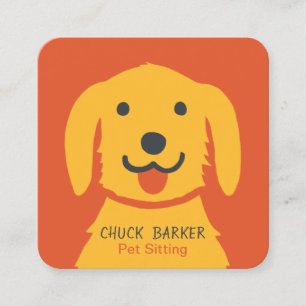Yellow Dog Pet Care   Cute Golden Retriever Square Business Card