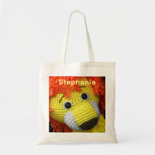 Yellow Dog with Orange Hair, Personalised Name Tote Bag