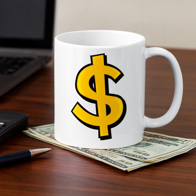 Yellow Dollar Symbol Coffee Mug (Creator Uploaded)