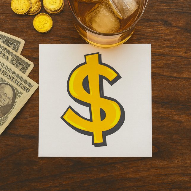 Yellow Dollar Symbol Napkin (Creator Uploaded)