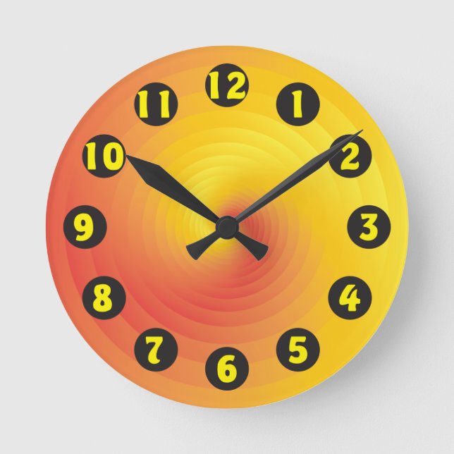 yellow donnat illusion round clock (Front)